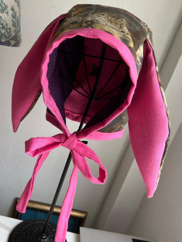 camo & pink bunny bonnet💖