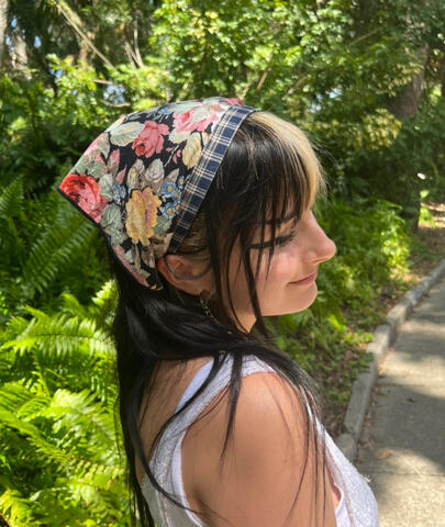 floral & plaid bandana✨